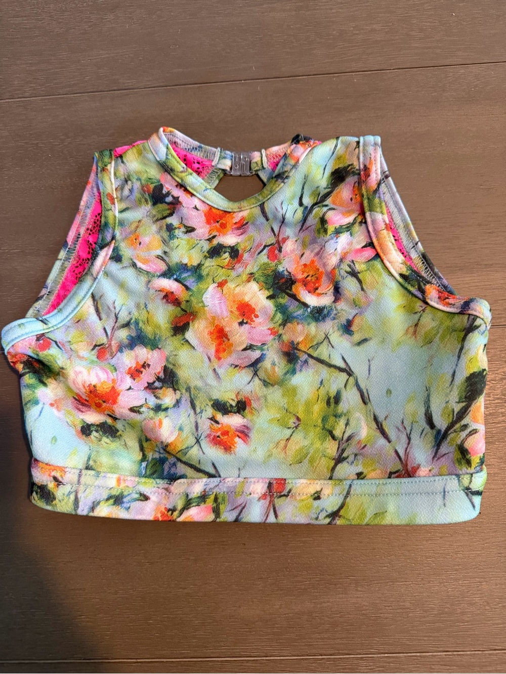 Details Dancewear Floral Print Cropped Tank Top - Pastel Multi Girl’s L